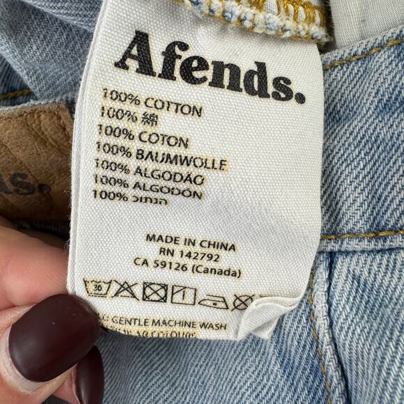 Afends Light Wash Cotton Denim High Rise Mom Straight Cropped Leg Jeans Size 2 - Picture 7 of 15